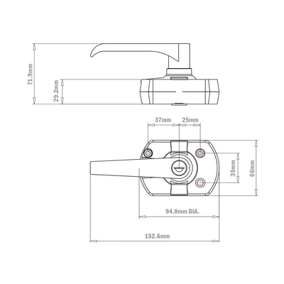 50-310-3 MODULAR SOLUTIONS PROFILE<BR>30 SERIESLOCKING SLIDING AND SWINGING DOOR LATCH W/HARDWARE